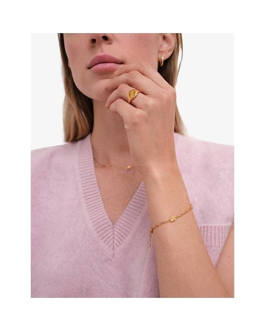 Astley Clarke Metallic Biography Heart 18Ct Vermeil Station Bracelet