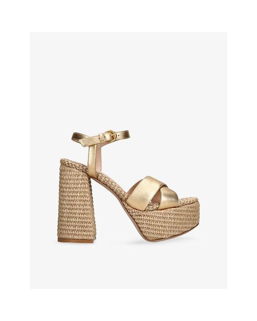 Gianvito Rossi Metallic Bebe Leather Platform Sandals