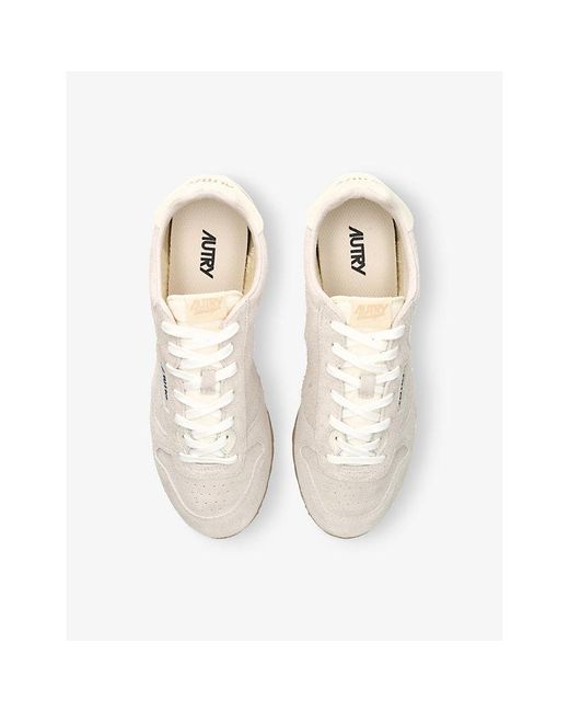 Autry White Windspin Suede Low-Top Trainers for men