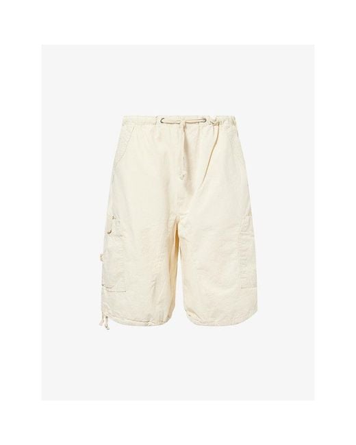 Jaded London Natural Parachute Cargo Cotton Shorts