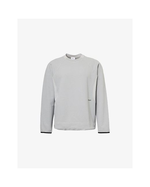 Arksen Labs Gray Clao Brand-Print Relaxed-Fit Polyester-Blend Sweatshirt for men