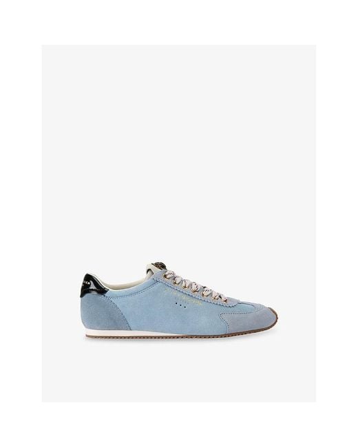 Kurt Geiger Blue Islington Low-Top Suede Trainers