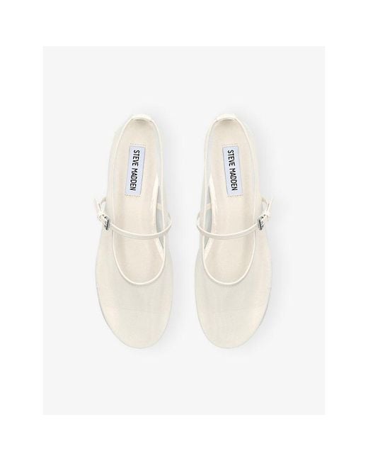 Steve Madden White Mash Woven Ballet Flats