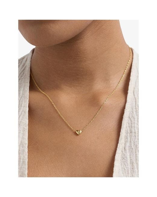 Astley Clarke Metallic Biography Mini Heart 18Ct- Plated Sterling- And Sapphire Necklace