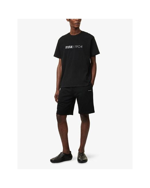 FIFA 1904 Black Logo-Print Uniform Cotton T-Shirt for men