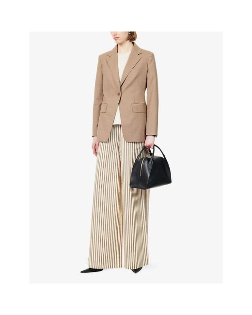 Max Mara Natural Single-Breasted Wool Blazer