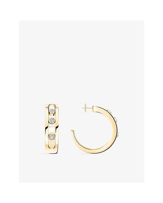 Messika Metallic Move Classique 18Ct And 0.09Ct Diamond Hoop Earrings