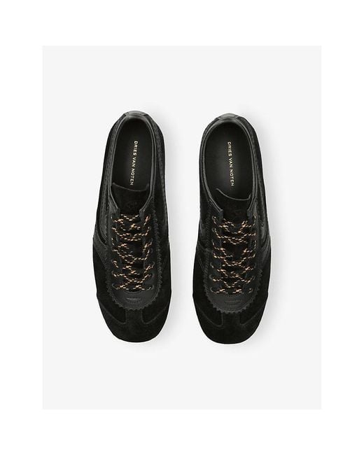 Dries Van Noten Black Dustin Suede Trainers
