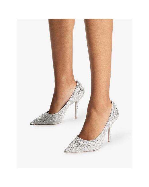 Jimmy Choo White Love 100 Satin Pumps