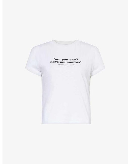 Off-White c/o Virgil Abloh White Text-print Short-sleeve Cotton-jersey T-shirt X