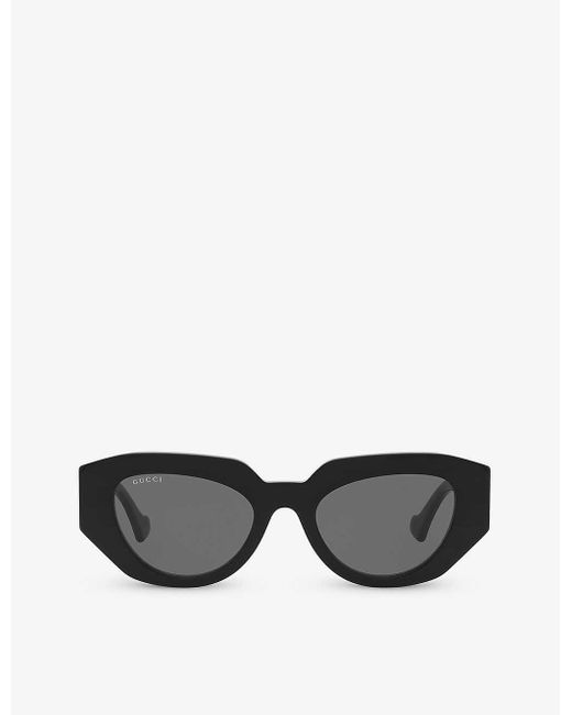 Gucci Black gg1421s Rectangle-frame Acetate Sunglasses