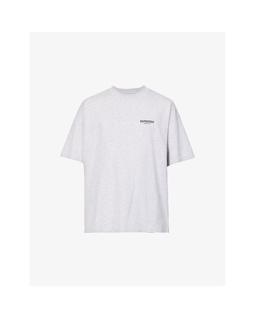 Represent White Owners' Club Graphic-Print Relaxed-Fit Cotton-Jersey T-Shirt for men