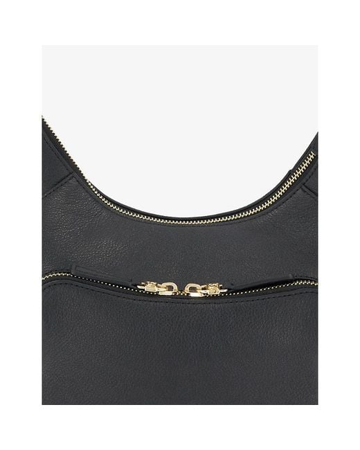Dune Black Defiant Leather Shoulder Bag