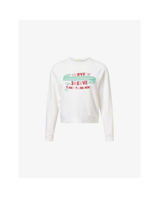 Mother White The Itty Concert Printed Cotton-Jersey Sweatshirt