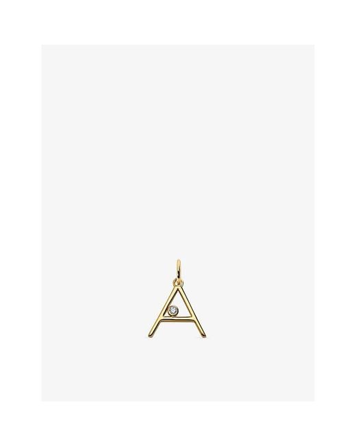 Monica Vinader Metallic Solitaire Initial A 18Ct Vermeil And Lab-Grown Diamond Pendant