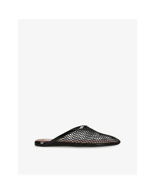 Alaïa Black Net Leather Mules