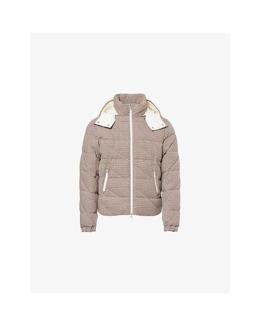 Moncler Multicolor Psyllos Houndstooth Wool And Cotton Blend Down Jacket for men