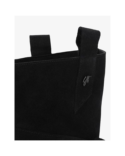 Steve Madden Black Kiona High-Leg Flat Suede Boots