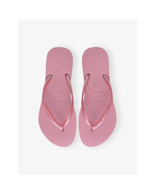 Havaianas Pink Slim Rubber Flip-Flops
