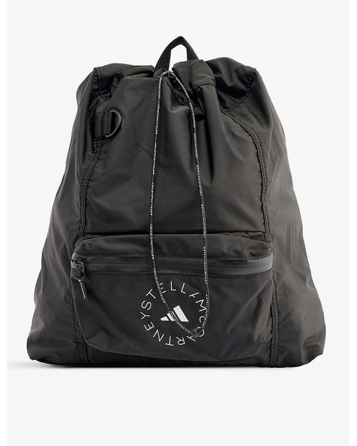 adidas Originals Brand-print Recycled-polyester Backpack in Black | Lyst
