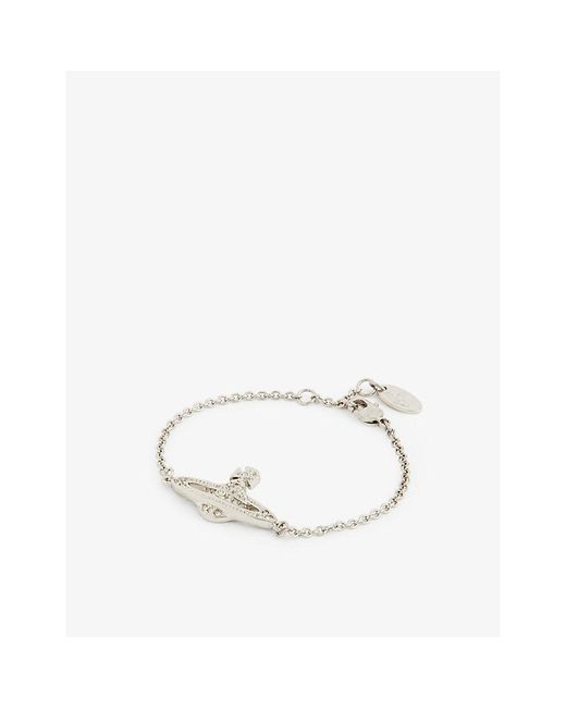 narcissa bracelet in PLATINUM-WHITE-CZ | Vivienne Westwood®