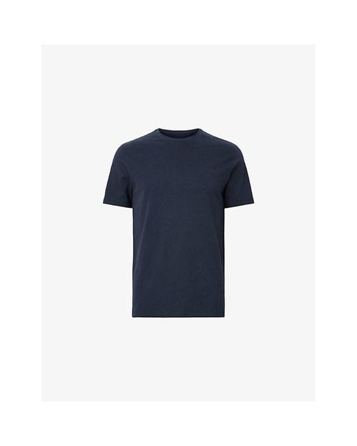 AllSaints Blue Brace Logo-Embroidered Cotton-Jersey T-Shirt for men