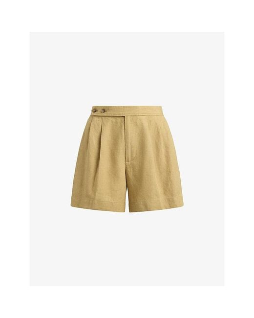 Polo Ralph Lauren Natural High-Rise Relaxed-Fit Linen Shorts