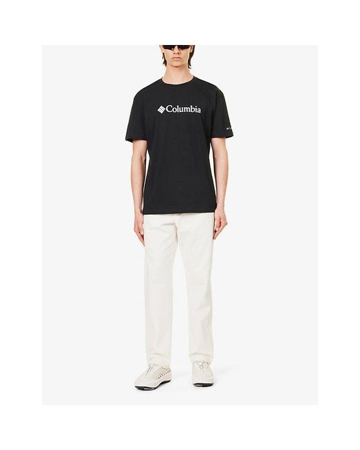 Columbia Black Brand-print Crewneck Cotton-jersey T-shirt X for men