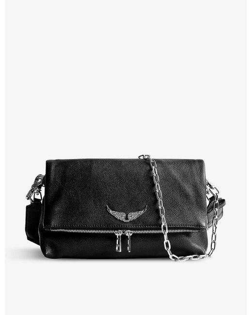 Zadig & Voltaire Rocky Leather Cross-body Bag in Black | Lyst