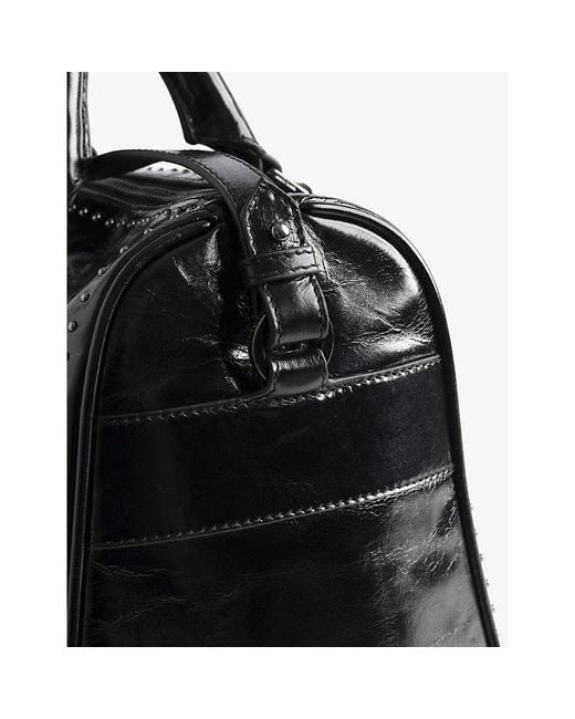 Zadig & Voltaire Black Sunny Vibe Medium Patent-Leather Tote Bag