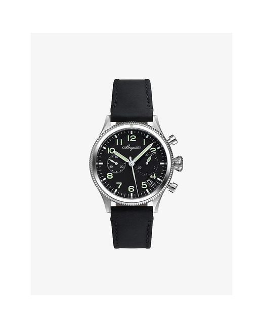 Breguet Black Type Xx And Leather Automatic Watch 42Mm for men