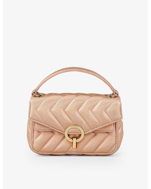 Sandro White Yza Nano Quilted-leather Shoulder Bag