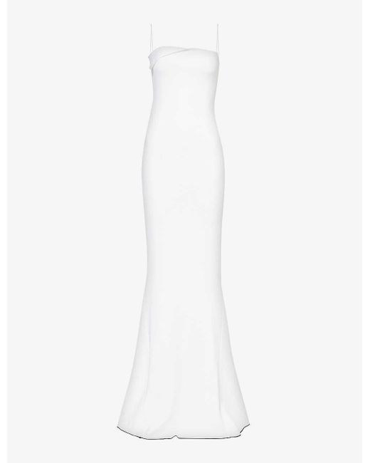 Jacquemus White La Robe Aro Slim-fit Woven-blend Maxi Dress
