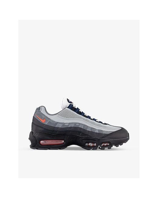 Nike Air Max 95 Logo-embossed Leather, Mesh And Suede Low-top Trainers in  Blue for Men | Lyst