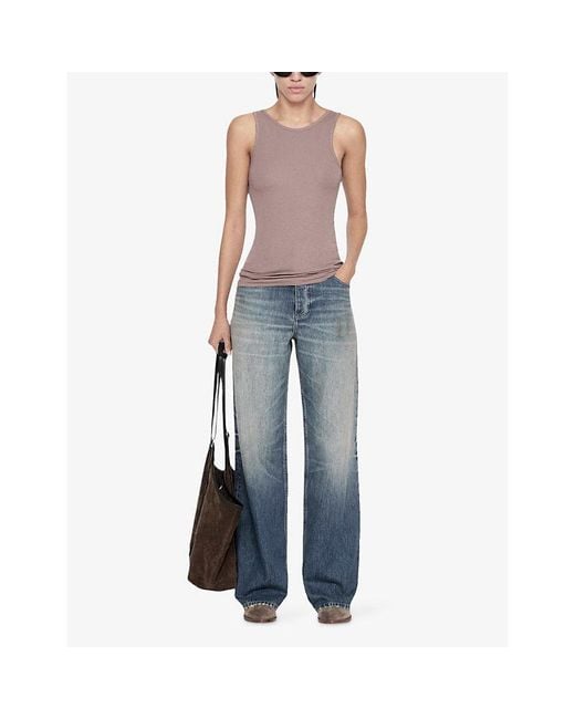 AllSaints Brown Teresa Slim-Fit Stretch-Jersey Vest