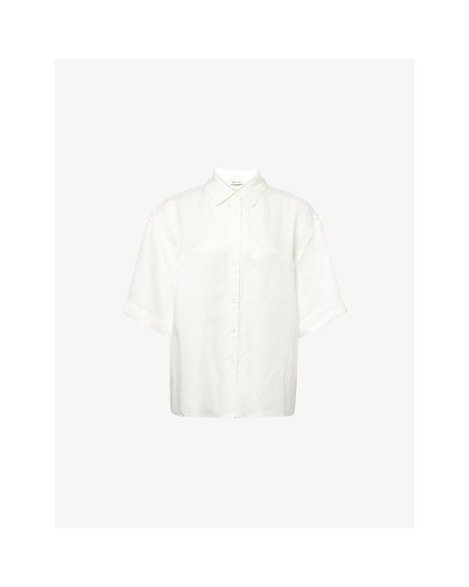 Anine Bing White Coco Relaxed-Fit Woven Shirt