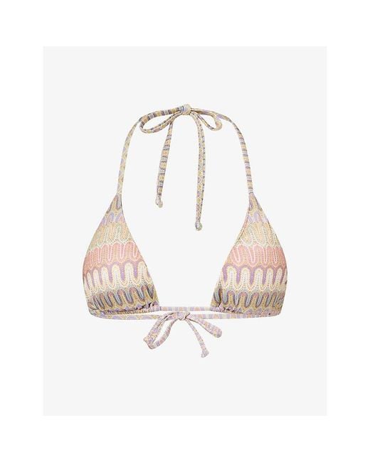Gracejacob Pink Gia Desert Triangle Bikini Top