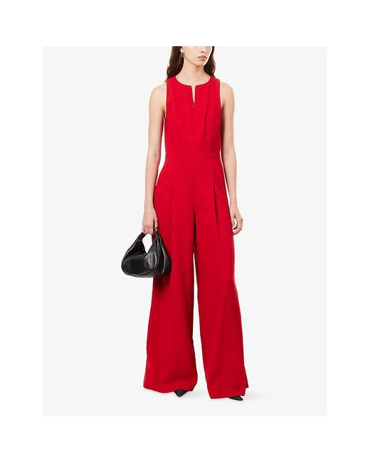 ME+EM Tailored Wide-Leg Woven Jumpsuit
