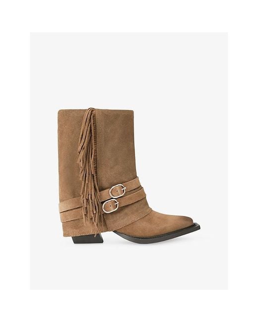 Steve Madden Brown Hadly Suede Western Boots