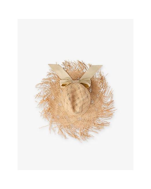 Jimmy Choo Natural Thalia Small Raffia Hat