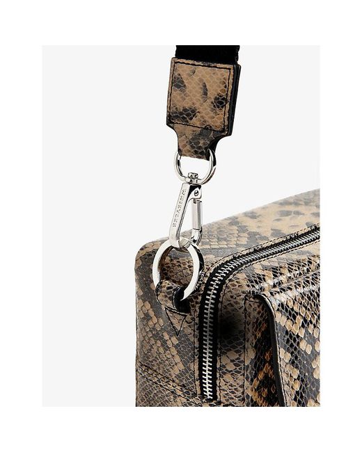 Whistles Brown Bibi Snake-print Leather Cross-body Bag