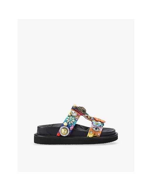 Kurt Geiger Blue Orson Tutti Frutti Crystal-Embellished Sandals