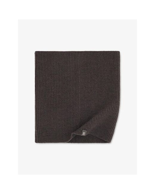 Boggi Black Logo-Patch Merino Wool Neck Warmer for men