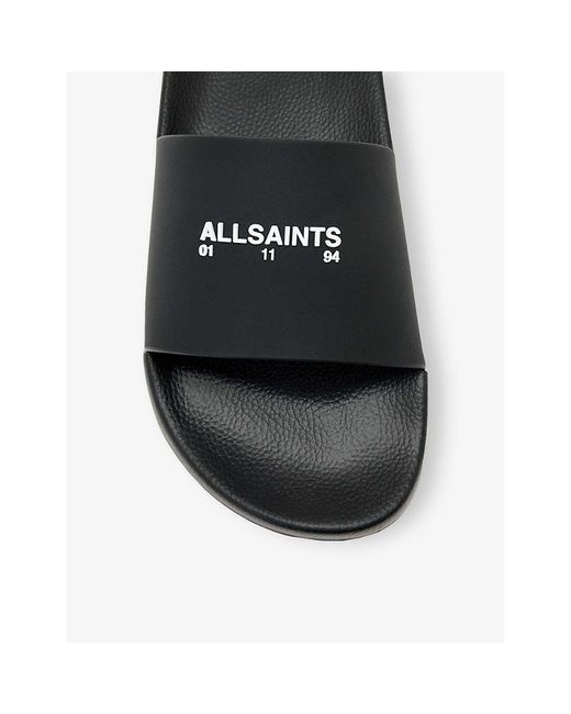 AllSaints Black Underground Rubber Sliders for men