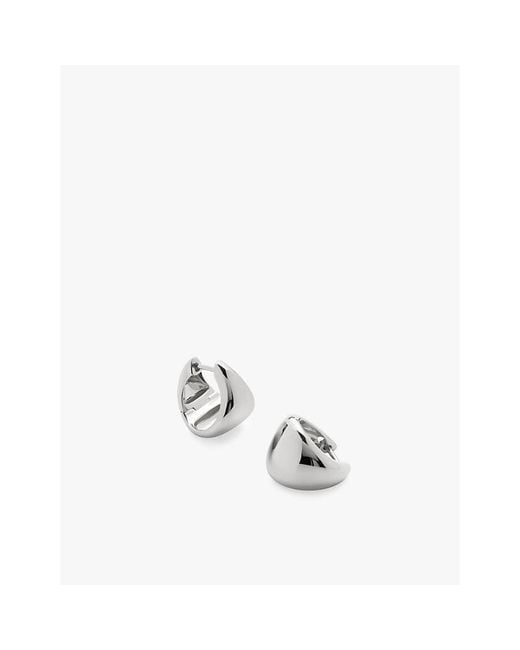 Monica Vinader White Tapered Small Hoop Earrings