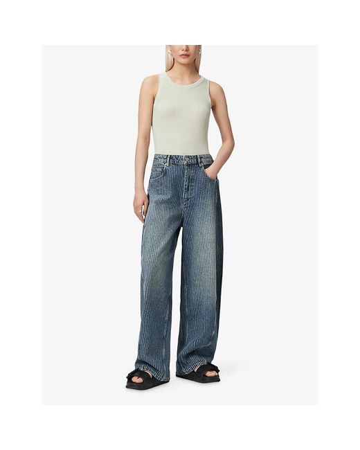 AllSaints White Rina Round-Neck Sleeveless Stretch-Woven Tank