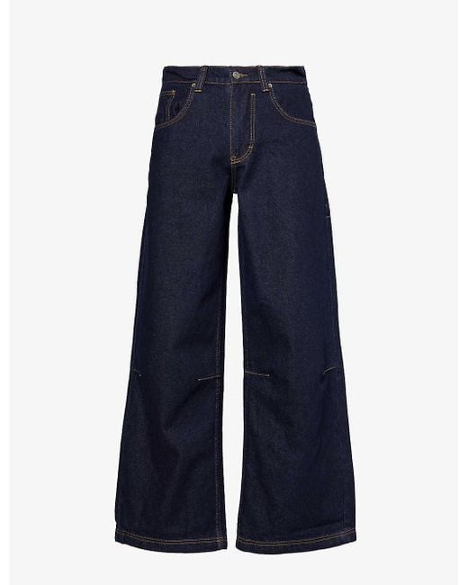 Jaded London Blue Colossus Relaxed-fit Wide-leg Jeans for men