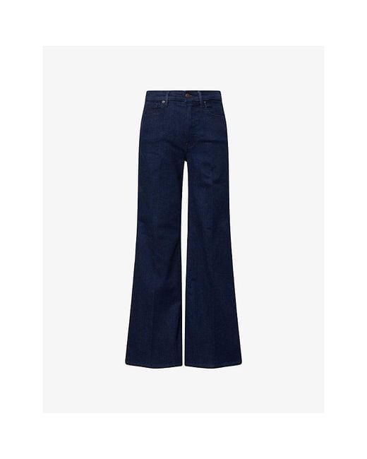 GOOD AMERICAN Blue Good Waist Palazzo Stretch-Denim Jeans