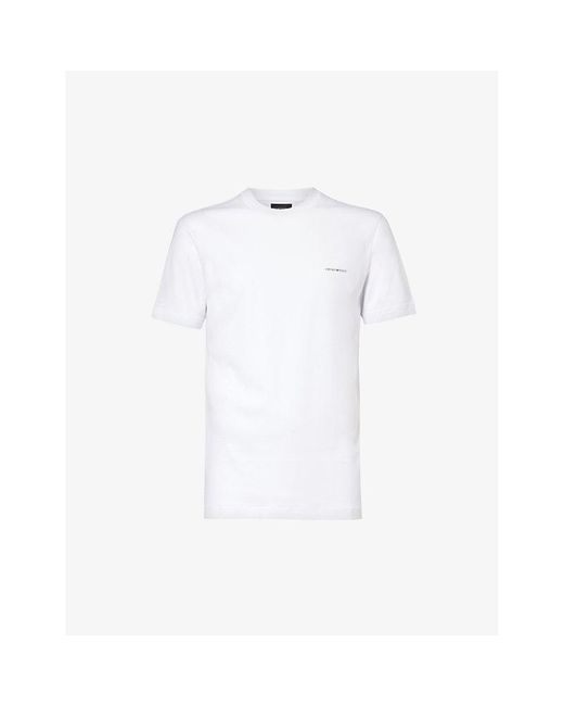 Emporio Armani White Logo Text-print Jersey T-shirt X for men
