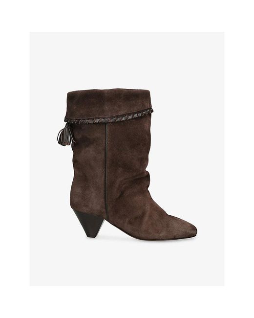 Isabel Marant Brown Dalby Heeled Suede Boots